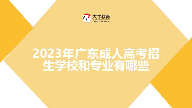 2023年广东成人高考招生学校和专业有哪些