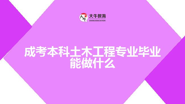 成考本科土木工程专业毕业能做什么