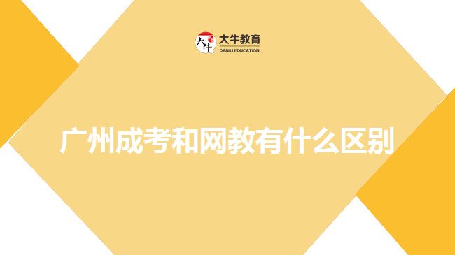 广州成考和网教有什么区别