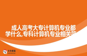成人高考大专计算机专业都学什么,专科计算机专业相关简介