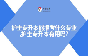 护士专升本能报考什么专业,护士专升本有用吗?