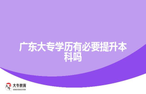 广东大专学历有必要提升本科吗