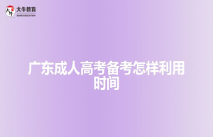 广东成人高考备考怎样利用时间