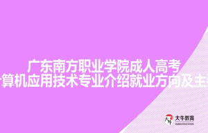 广东南方职业学院成人高考专科计算机应用技术专业介绍就业方向及主要课程
