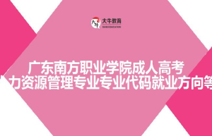 广东南方职业学院成人高考专科人力资源管理专业专业代码就业方向等介绍