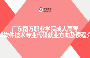 广东南方职业学院成人高考专科软件技术专业代码就业方向及课程介绍