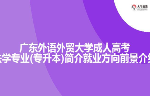 广东外语外贸大学成人高考法学专业(专升本)简介就业方向前景介绍