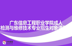 广东信息工程职业学院成人高考汽车检测与维修技术专业招生对象课程等招生介绍
