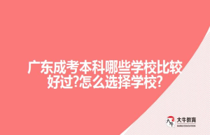 广东成考本科哪些学校比较好过?怎么选择学校?