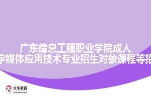 广东信息工程职业学院成人高考数字媒体应用技术专业招生对象课程等招生介绍