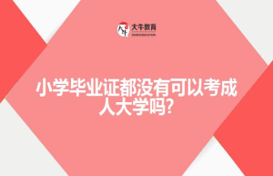小学毕业证都没有可以考成人大学吗?