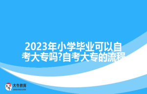 2023年小学毕业可以自考大专吗?自考大专的流程