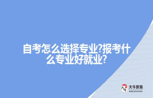 自考怎么选择专业?报考什么专业好就业?