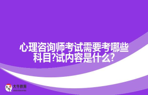 心理咨询师考试需要考哪些科目?试内容是什么?