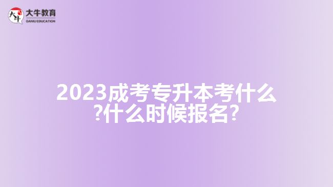 2023成考专升本考什么?什么时候报名?