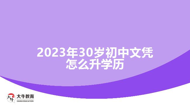 2023年30岁初中文凭怎么升学历