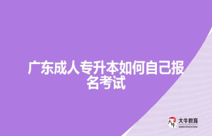 广东成人专升本如何自己报名考试