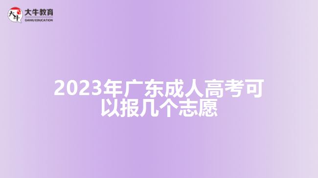 2023年广东成人高考可以报几个志愿