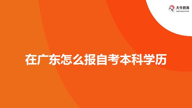 在广东怎么报自考本科学历