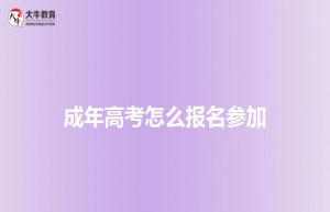 成年高考怎么报名参加