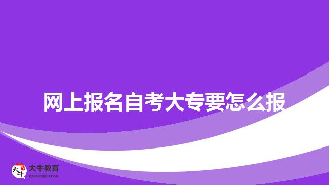 网上报名自考大专要怎么报