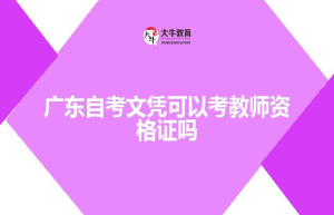 广东自考文凭可以考教师资格证吗