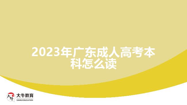 2023年广东成人高考本科怎么读