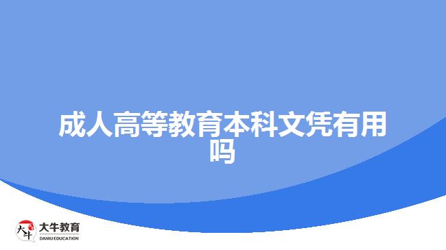 成人高等教育本科文凭有用吗