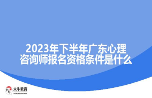 2023年下半年广东心理咨询师报名资格条件是什么